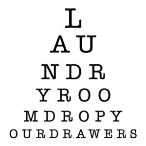 Laundry Eye Chart Wall Quotes™ Decal