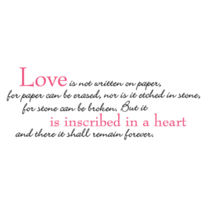 Love Inscribed In A Heart Wall Quotes™ Decal