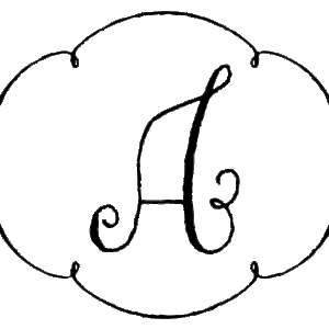 Darling Scallop Oval Frame Monogram Wall Quotes™ Decal