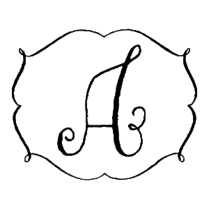 Darling Scallop Rectangle Double Frame Monogram Wall Quotes™ Decal