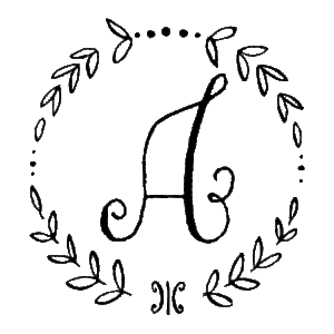 Darling Olive Sketch Frame Monogram Wall Quotes™ Decal