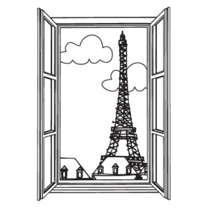 Eiffel Tower Window View Wall Quotes™ Decal
