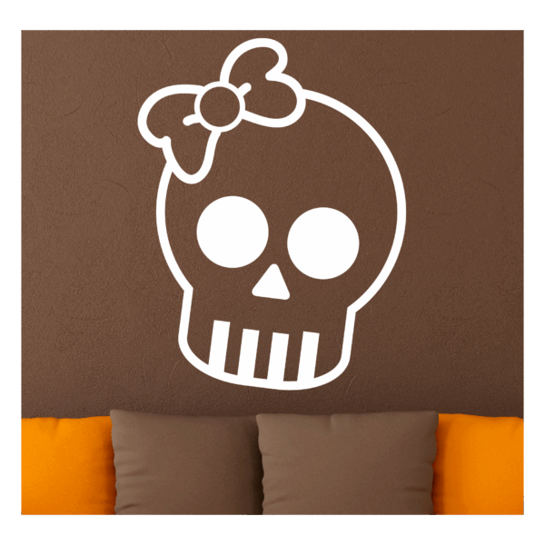 Cute Bow Skull Wall Quotes™ Decal