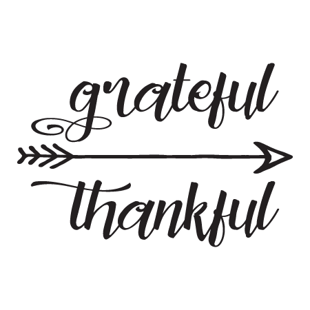 Grateful Thankful Arrow Wall Quotes™ Decal