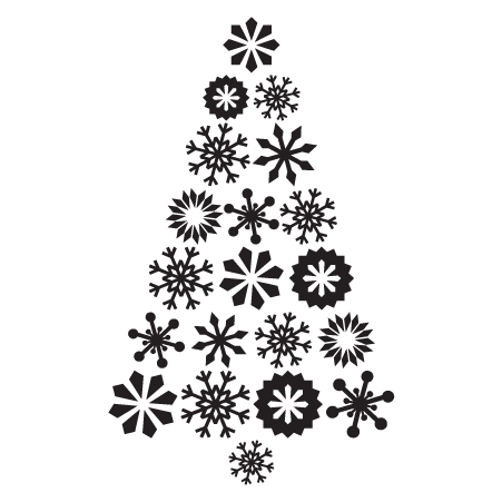 Snowflakes Christmas Tree Wall Quotes™ Decal