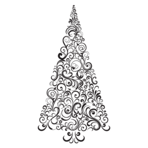 Festive Swirls Christmas Tree Wall Quotes™ Decal