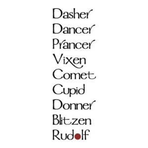 Reindeer Names Wall Quotes™ Decal