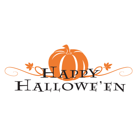 Happy Halloween Pumpkin & Leaves Wall Quotes™ Decal