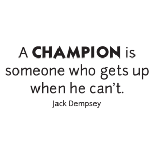 A Champion Gets Up Wall Quotes™ Decal