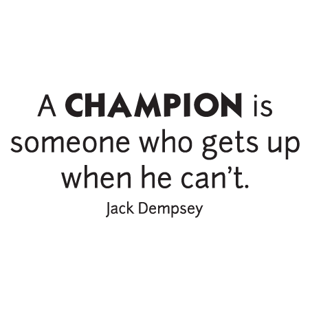 A Champion Gets Up Wall Quotes™ Decal