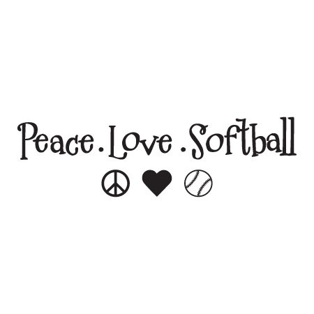 Peace Love Softball Wall Quotes™ Decal