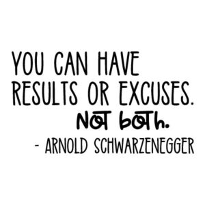 Results or Excuses Wall Quotes™ Decal