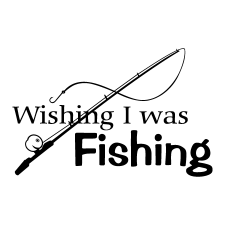 Wishing I Was Fishing Wall Quotes™ Decal