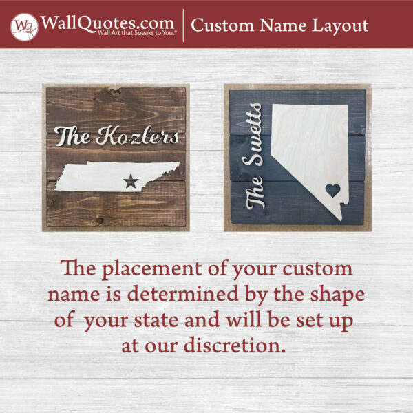 Home State Pallet Sign with Family Name
