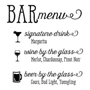 Bar Menu Wall Quotes™ Decal